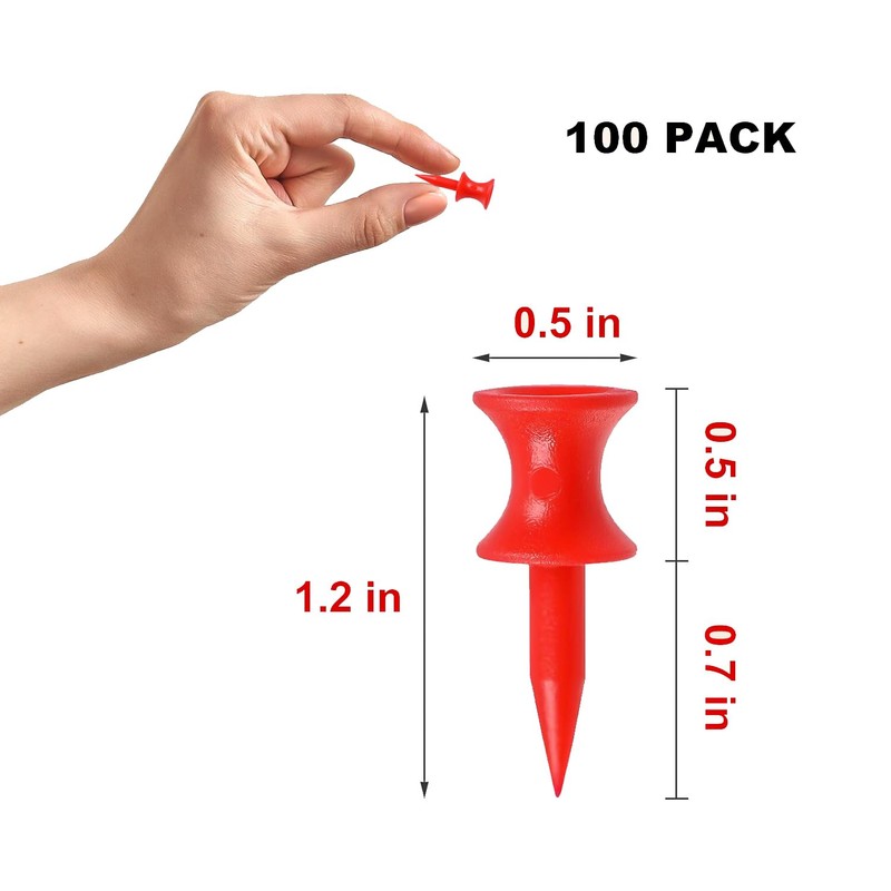 hzfengsheng Red Golf Tees Plastic Golf Tees Golf Pegs for