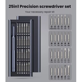 25 PCs Precision Steel Screwdriver Set for Phone, Computer, Watch, Laptop