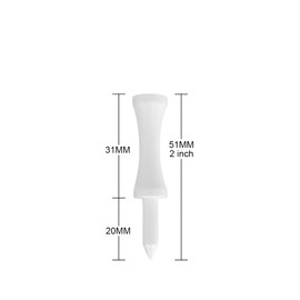 LIKOSO Bamboo Golf Tees White 51MM Pack of 100 Non Plastic Castle Golf Tees Biodegradable Sustainable