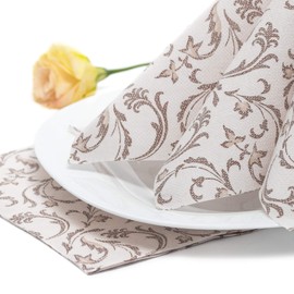 Papstar Royal Collection #85004 Serviettes 1/4 Fold 40 cm x 40 cm Brown Damascato