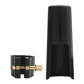 Laroal Alto Saxophone Mouthpiece Cap Leather Alto Sax Ligature with Plastic Mouthpiece Cap for Sax Saxophone (Alto)