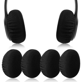JYNXOR 4 Pcs Kopfhörer Ohrpolster, Dehnbare waschbare Kopfhörer-Abdeckungen, Kopfhörer-Ohr Abdeckungen aus flexiblem Stoff, Headset Ohrpolster, Schweißschutz für Fitnessstudio, Gaming (Schwarz)