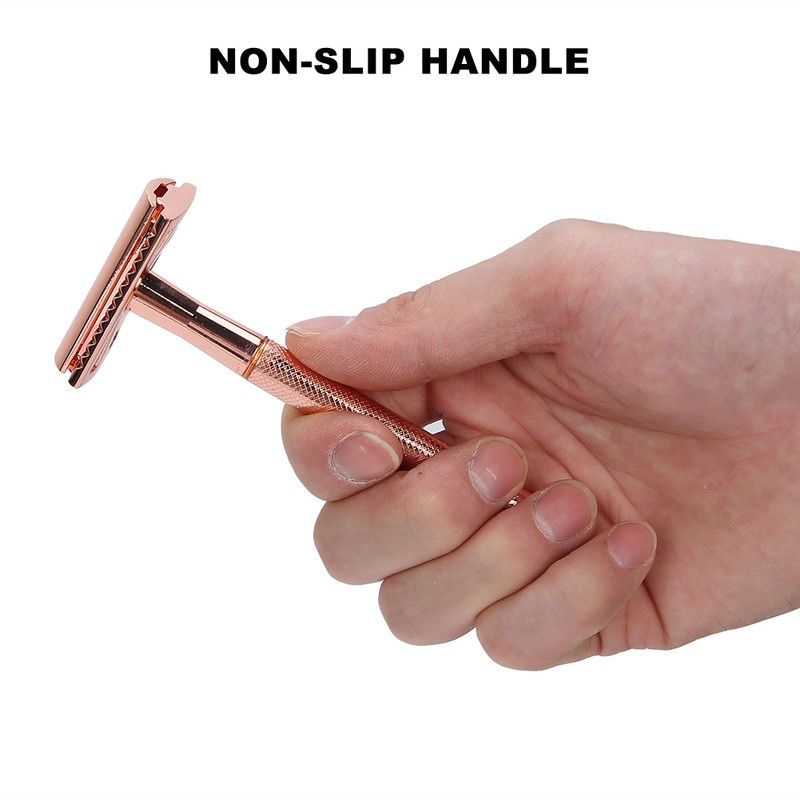 Men Manual Razor Zinc Alloy NonSlip CloseFitting DoubleSided Blade Shaving