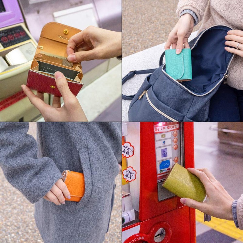 Kotkal Mini Wallet, Genuine Leather, Italian Leather, No Folding of