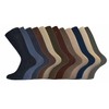 6 x Mens Non Elastic Cotton Socks BIG FOOT Black