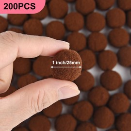ANPUNAT 200 Pcs Craft Pom Poms 1 Inch Felt Balls for Kids DIY Art Creative Crafts Projects and Decoration(Light Brown)
