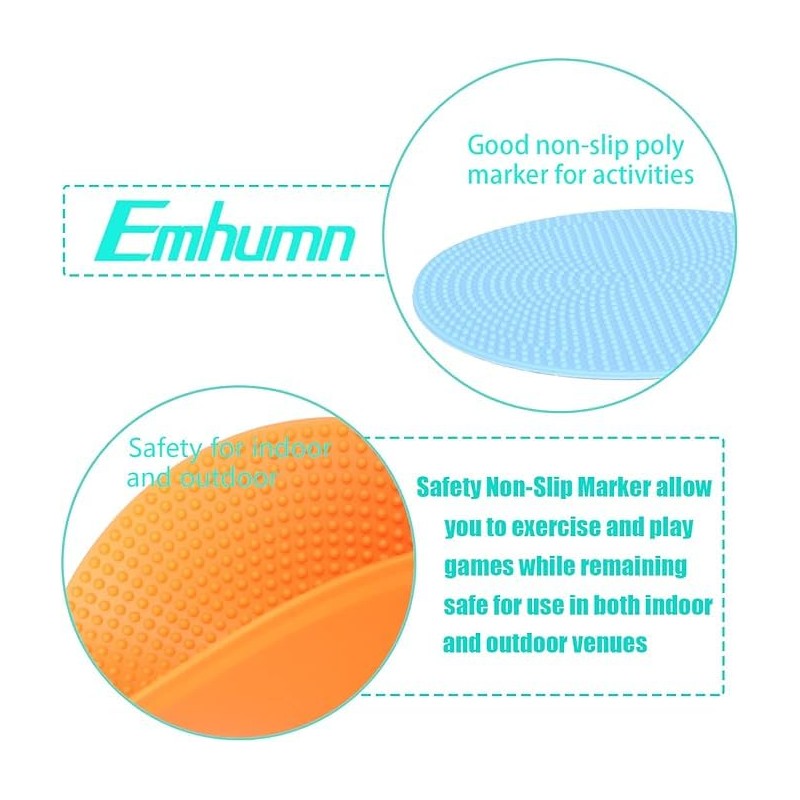 Jindizi 6pcs Football Logo Discs - Rubber Training Circles for
