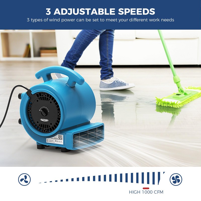 ALORAIR 1000 CFM Air Mover Blower Fan for Drying, Ventilating,