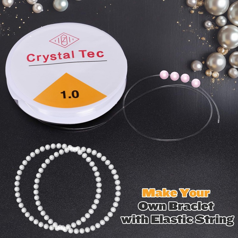 6 Pcs Elastic String for Bracelets Making, Clear Elastic Thread