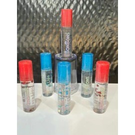 Bari BonBons Lava Lips by Bari Cosmetics, Clear Gloss  3pk's of Blue or Red -You Pick - Clear Gloss with blue stars
