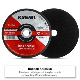 KSEIBI 646202 7-Inch by 1/16-Inch Metal and Stainless Steel INOX Cutting Disc Ultra Thin Flat Cut Off Wheel, 7/8-Inch Arbor (7Inch 25 Pack)