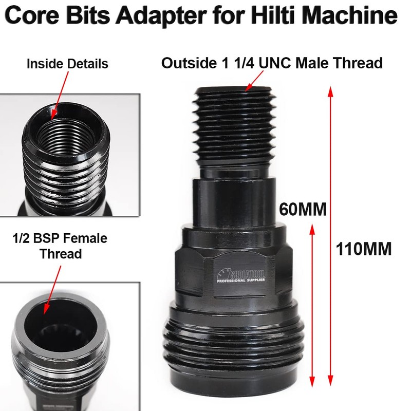 SHDIATOOL Diamond Core Drill Bit Adapter (DD-BL to DD-BS) for