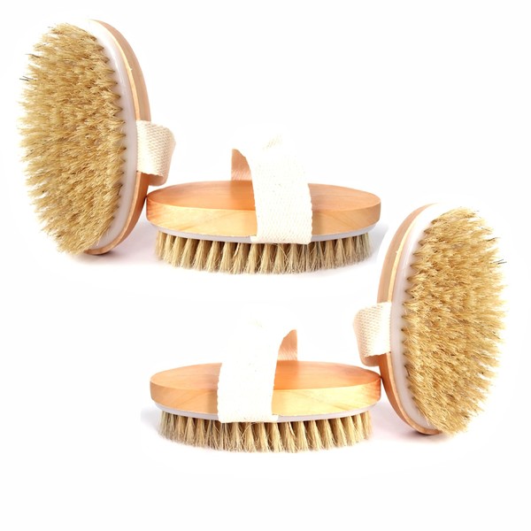 Dry Brushing Body Brush with Soft and Stiff Natural Bristles,