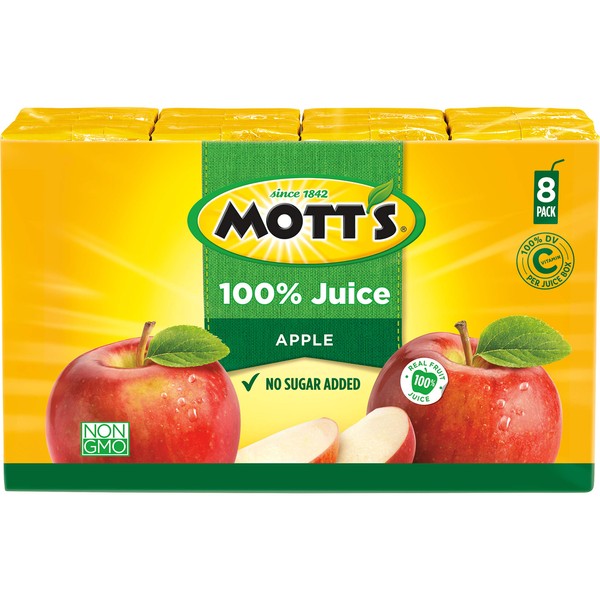 Mott's 100% Original Apple Juice, 6.75 fl oz boxes, 8