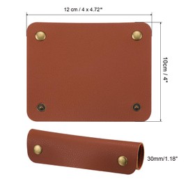 PATIKIL Luggage Handle Packaging 2 Pack PU Handbag Handles Cover Protector Identifier with Clasp for Suitcase Shopping Shopping Bag Dark Brown