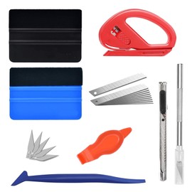 LNSYSNS 22 Stück Aluminium-Folienrakel-Set mit Plastikspachtel & Kratzfester Filzkante – pro Folienschneider für Autofolien, Fensterfolien – Ideal Set zur Folienapplikation, Glätten & Ausschneiden