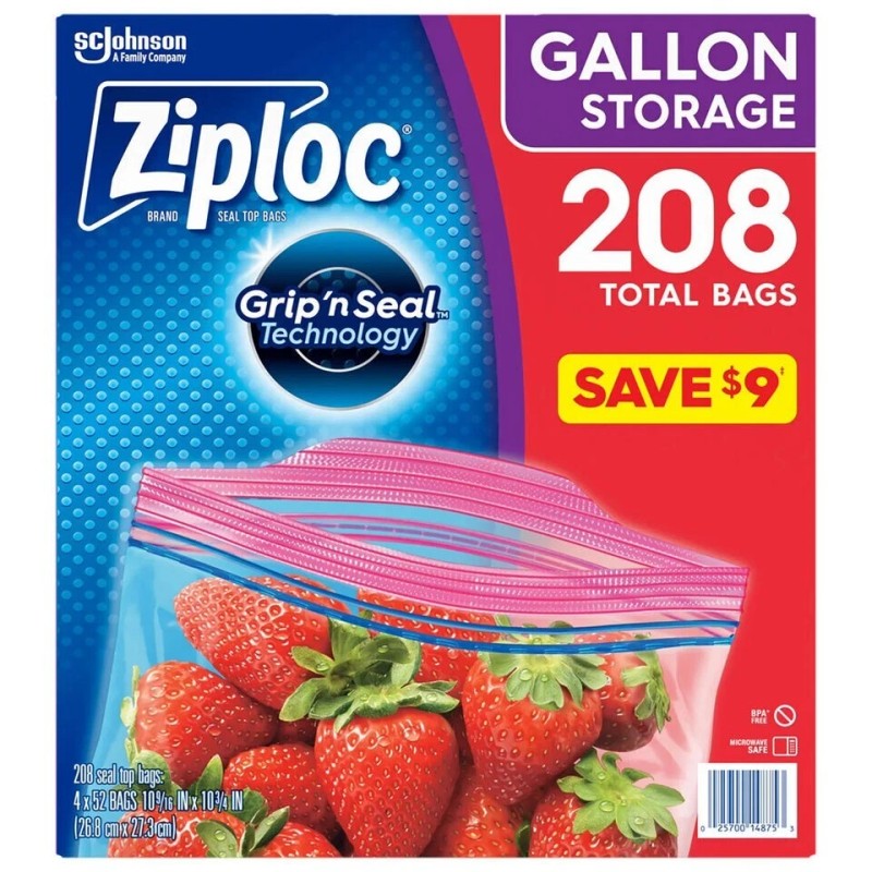 Ziploc Gallon Storage Bags with New Stay Open Design {208