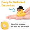 wonuu Car Accessory, Yellow Rubber Duck Decoration with Sun Hat,