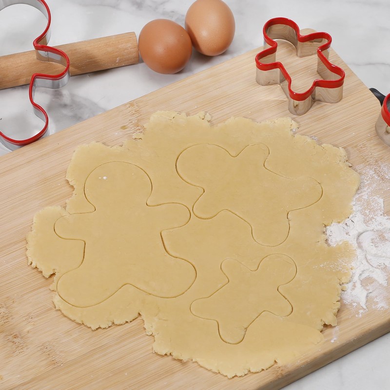 Gingerbread Man Cookie Cutters 3PCS, Stainless Steel Christmas Cookie Cutter