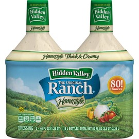 Hidden Valley Expect More Original Ranch Homestyle Salad Dressing Bottles, 2 pk./40 oz.