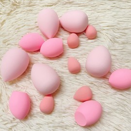 GFOUNS 15 pcs Beauty blender Makeup Sponge Bulk:Blender Sponges 15 Pcs for Liquid, Cream, and Powder, Multi-colored Pink make up sponges for foundation