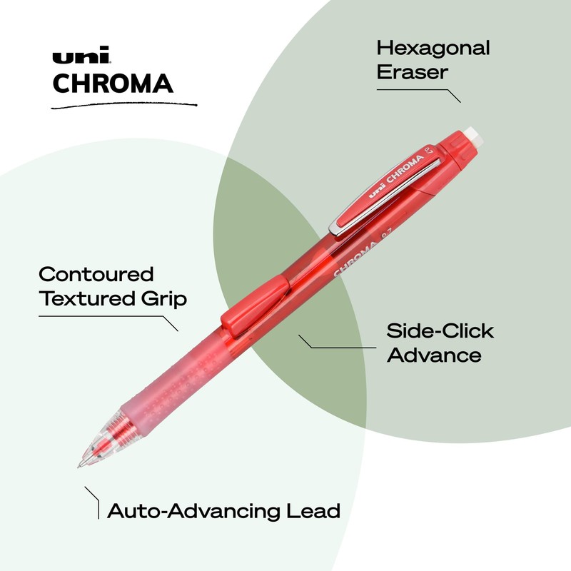 uniball Chroma Mechanical Pencil Starter Kit, 0.7mm, HB #2, Assorted