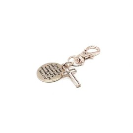 Mustard Seed Rose Goldtone Cross Clip On Charm, Matthew 17 20 Verse Charm, Purse Charm, Key Chain Charm, Christian Faith Scripture Gifts,