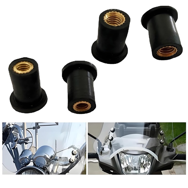 25 Pcs M5 Rubber Well Nuts, Black Rubber Well Nuts