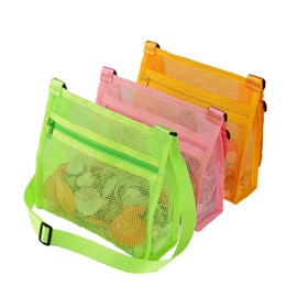 MUYIZI Beach Shell Bags for Holding Beach Shell, Beach Mesh Bag,Shell Collecting Bags for Kids Shell Bag for Picking Up Shells