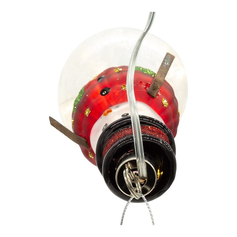 Kurt S. Adler USB Lighted Glass Snowman Ornament, 6.06-Inches, Multicolor