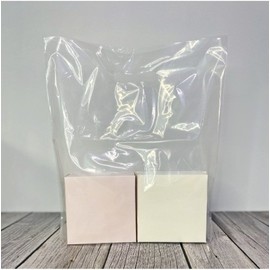 100-count Transparent PE Bags (M-Gusset 50x45+5cm) Loop Handle Bag