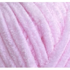 Velvet Chenille Blanket Amigurumi Chunky Soft Yarn for Crocheting and Knitting Super Bulky 100 gr (75.4 yds) (Baby Pink 1)