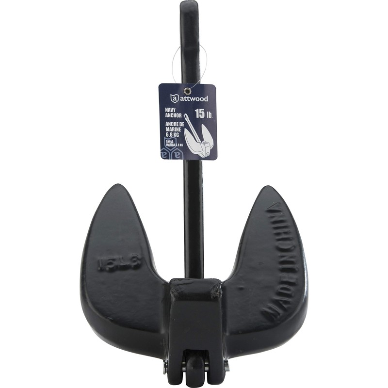 Attwood 9934B1 Solid Cast Iron 15-Pound Large Eye Navy Boat
