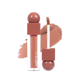 QUIWEN Big Brush Head Lip Gloss, Brown Lipstick, Matte Nude Lipsticks For Women Long Lasting, Non-Sticky Long Lasting Liquid Lipsticks,Highly Pigmented Lip Gloss Lip Stain Lip Makeup