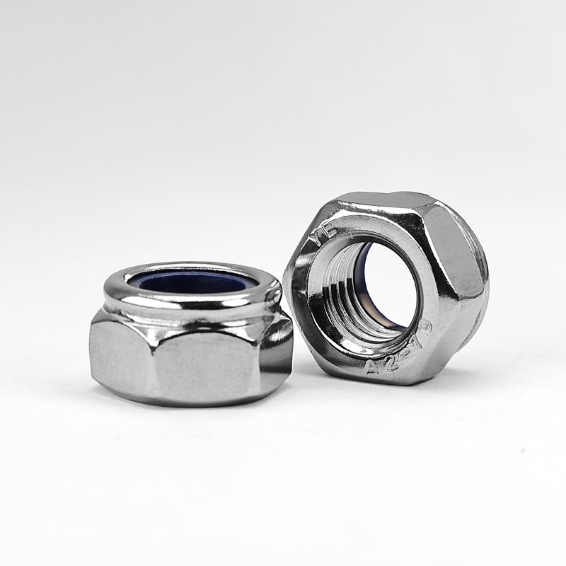 MINHER M10-1.5 Nylon Insert Locknuts,304 Stainless Steel Lock Nuts, Metric