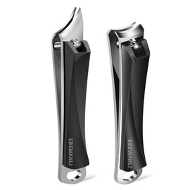 EBEWANLI Nail Clippers Set, Ultra Sharp Nail Clippers for Men, Slanted Angled Ingrown Toenail Clipper and Curved Fingernail Clipper Cutters, Stainless Steel Finger Nail Clippers Adult