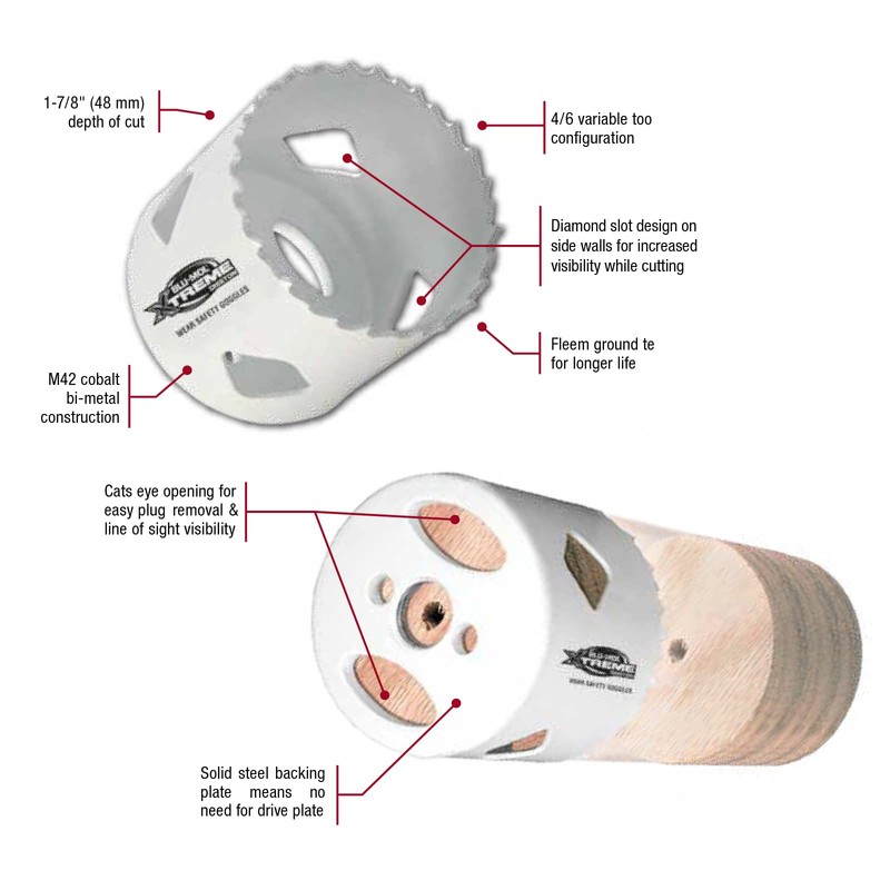 Disston E0211330 3-1/4-Inch Boxed Blu-MOL Xtreme Bi-Metal Hole Saws, 83mm,White