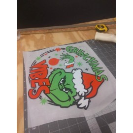 Brittany's Boutique Merry Christmas Holidays "Grinch Vibes" Santa Ready to Press DTF Heat Transfer