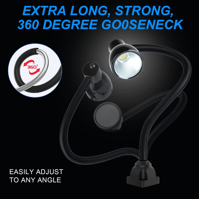 Flexible Work Light, 12W Machine Light, 1200 Lumen Flexible Work