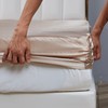 Damier Fitted Sheet 140 x 200 cm Beige Satin Silk