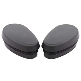 NewYall Set of 2 Black Oval Running Board End Caps