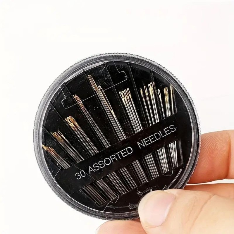 30 Pcs Hand Sewing Needles, Handle Sewing Needle Set, Assorted