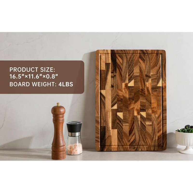 THETCHRY Walnut Cutting Boards for Kitchen, End Grain Wooden Chopping