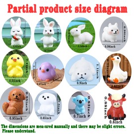 100pcs Mini Resin Figures Different Morphologies Tiny Resin Animals Miniature Little Small Animal for Dollhouse Hide Crafts Decor Aquarium Toys DIY Tank Potted Garden Landscape Accessory