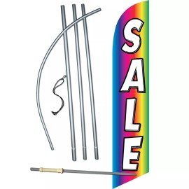 NeoPlex Sale Flag with Flag Pole and Spike