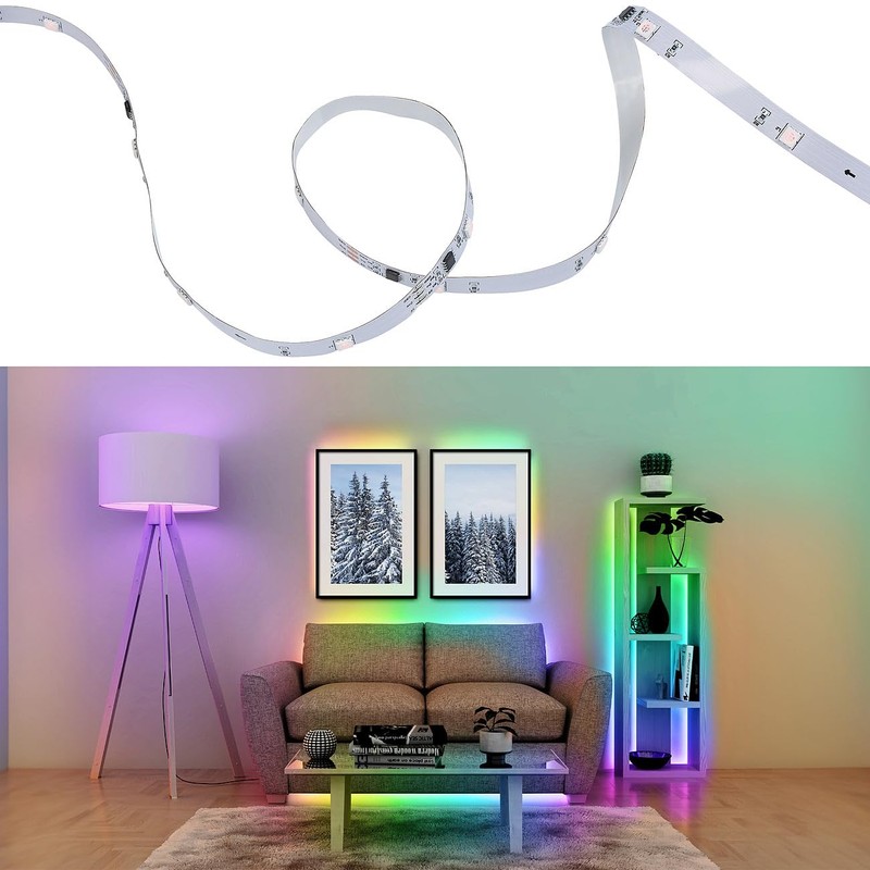 Luminea Home Control RGB LED Strips USB: Set of 2