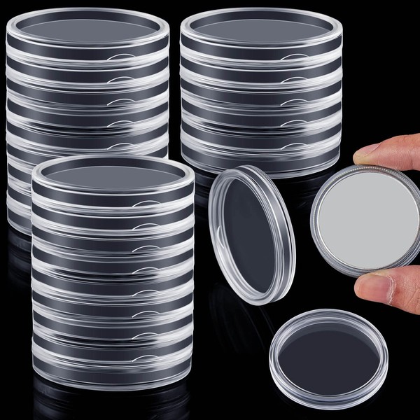 50 Pieces Silver Dollar Case 38 mm Coin Capsules Silver