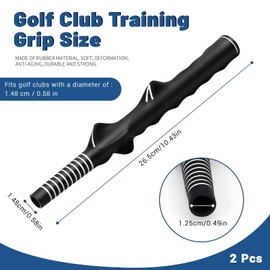 BangBoom 2 Pack Golf Grip Trainer Right Hand, Black Rubber Golf Training Grip Corrector, Standard Golf Grip Aid for Swing Practice Men Women Beginner Correct Posture (2)
