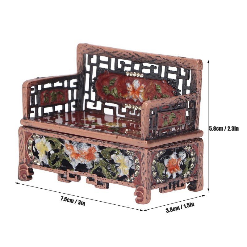 Vintage Jewelry Box Antique Sofa Shape Desktop Jewelry Box Trinket