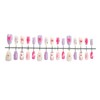 30Pcs Handmade Flower Press on Nails Medium Fake Nails with